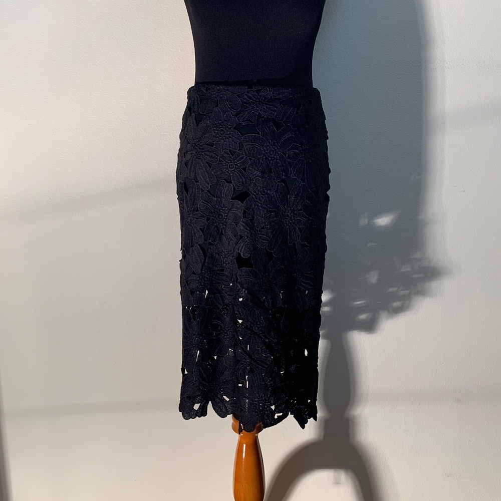 Black Skirt with floral outlines